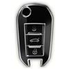 RUXYAXFOL 2 Pezzi,Custodia per Chiave Auto in TPU compatibile con Peugeot 2008/3008/208/308/508/Rifter, Citroen Cactus/Berlingo/Picasso/Xsara/Jumpy/C3/C4，nero-argento