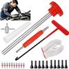 Rkixlix 26 Kit di Attrezzi per Valvole Pneumatici con Valvole in Gomma TR413/TR414, Kit Nucleo della Valvola, Guanti, Strumento di Rimozione del Nucleo della Valvola Attrezzo Smonta Valvole per Moto