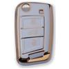 RUXYAXFOL 2 pezzi RUXYAXFOL TPU custodia per chiavi auto, adatta per VW Touareg Touran Seat Leon Fabia Ibiza Skoda Fabia Octavia Superb Polo Golf 7 Mk7 custodia chiavi auto platino