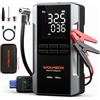 WOLFBOX Avviatore di emergenza da 4000 A con compressore d'aria, batteria portatile per auto da 24000 mAh e 160 psi, ricarica rapida 65 W, 12 V (Veicoli a benzina o diesel <10L)