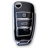 RUXYAXFOL 2 pezzi RUXYAXFOL Copertura chiave in TPU per Audi A1 A3 A4 A5 A6 B6 B7 C5 C6 Q2 Q3 Q5 Q7 R8 RS3 RS4 RS6 S3 S4 S6 TT Seat Exeo 3R Custodia chiave auto nero e argento