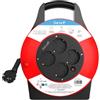 Garza -Avvolgicavo domestico 3G interno con 4 prese, protezione da sovratensione, surriscaldamento e bambino, tamburo elettrico, 5 m, alloggiamento resistente, IP20