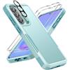 UITUIM Cover per Samsung Galaxy A57 5G Militare Antiurto Case con Vetro Temperato Pellicola Fotocamera Protezione Dura Silicone Resistente Completa Protettiva Custodia,Verde Menta