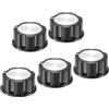 QUARKZMAN Manopole per Potenziometro in Lega di Alluminio 33x15.5mm con Foro da 6mm, per Controllo del Volume di Chitarra Basso, Interruttori Meccanici,con Set di 5 Pezzi di Viti Nere 5PCS