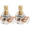 Musiclily Pro Metrica A25K Mini Potenziometro Split Shaft 9.5mm 2 Pezzi | Ottone,18 Denti Grosso, Logaritmico Pots, per Pickup Attivi Chitarra Elettrica e Basso