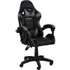 SEDIA DA GAMING, PELLE SINTETICA, CON ROTELLE CUSCINO SUPPORTO E CON POGGIAPIEDI