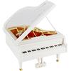 FORYNXHWIN Carillon Pianoforte, Mini Carillon Pianoforte Bianco, Oggetti per Pianoforte Natale San Valentino Regalo di Compleanno Decorazione Desktop (4,7 x 5,5 x 7,1 in)