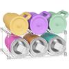Lifewit Organizer Impilabile per Bottiglie D'acqua, Dispensa in Plastica per Armadio, Congelatore, Piano di Lavoro Della Cucina, Ufficio, 2 Ripiani per 6 Bottiglie