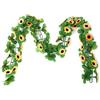 Marzoon Ghirlanda di fiori artificiali, circa 130 cm, per abbellire la vostra bicicletta o la vostra casa (giallo - girasole)