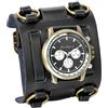 JewelryWe Orologio da Polso Uomo Ragazzi Quadrante Nero/Marrone Bracciale Marron/Nero in Pelle Larga Multi Stili