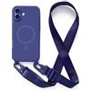 2NSPDRGNI Magnetica Cover con Collana Compatibile con iPhone 16,Case con Laccio per Il Collo Custodia con Cordino,Blu