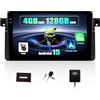 SIXWIN 4+128G Android 15 Autoradio con CarPlay/Android/Mirror Link per BMW 3er E46 1999-2005, 9 HD TouchScreen Schermo Navigatore WiFi RDS FM USB Bluetooth+AHD Tetrocamera
