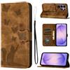 LSPCASA Cover per Samsung Galaxy S26 Ultra Custodia Cover Premium Pelle PU Portafoglio a Libro Flip Case Con Slot Per Schede e Funzione Supporto Gatto farfalla Custodia per Galaxy S26 Ultra Marrone