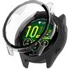SeNool Custodia Compatibile con Garmin Forerunner 265S, PC Cover Rigida con Vetro Temperato Protezione di Schermo, [Durezza 9H] Case Compatibile con Garmin Forerunner 265S - Trasparente
