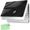 UESWILL Custodia per MacBook Neo 13 con chip A18 Pro modello A3404 Release 2026, cover rigida in cristallo lucido + panno di pulizia in microfibra, nero