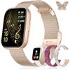 Iaret Smartwatch Donna, Regalo con 4 Cinturini e Charm, Orologio con Display HD da 1,75, Chiamate Bluetooth, Monitor Frequenza Cardiaca SpO2 Sonno, 120+ Modalità Sport, Compatibile con Android iPhone