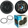 Generico KIT SET PER BOSS AUDIO SYSTEMS MR6B 2 altoparlanti marini doppio cono 6,5 16,50 cm 165 mm, 90 watt rms 180 watt max, impermeabili, neri, a coppia + accessori
