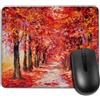Yeuss Tappetino Per Mouse Colorato Per Albero Autunnale Rettangolare Tappetino Antiscivolo, Pittura Ad Olio Tappetini Per Mouse Colorato Per Alberi Da Impressionismo Arte Impressionismo, Crimson