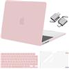 MOSISO Custodia Compatibile con MacBook Air 13 Cover M5 M4 M3 M2 2026-2022 A3449 A3240 A3113 A2681,Case per MacBook Air 13,6'' display Liquid Retina&Copritastiera&Pellicola&Tipo C, Quarzo Rosa