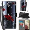 Haninsuze Cover per Samsung Galaxy A12/M12 Custodia Cover Pelle Libro Portafoglio con Porta Carte Magnetica Protezione Antiurto Cuoio Flip Case Custodia Cover per Samsung A12, farfalla rosa