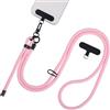 Segus Cordino per Cellulare, 1 Pezzo 8mm Laccio Telefono Regolabile, Tracolla Porta Cellulare Donna, con 2 Patch, Universale e Rimovibile, Adatto a Tutti Gli Smartphone (Rosa)