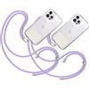 TBOC 2X Cordino Catenella Laccio Strap Porta Cover [Lilla] con Toppa Plastica [Bianco Ice] per Telefono Cellulare Collo - Tracolla Catenina con Cordini da Cellulari Accessori Universale Laccetti