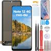 YHX-OU 6.67 Nero Display per Xiaomi Redmi Note 12 4G 23021RAAEG 23021RAA2Y 23027RAD4I 23028RA60L LCD Schermo Touch Screen Digitizer Assemblea E Strumenti di Installazione+1 Pezzo Vetro temperato