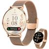 XCOAST Siona 2 - Smartwatch da donna ultra sottile da 1,3 pollici, display AMOLED, colori brillanti, filgran, pulsazioni, pressione sanguigna, ossigeno nel sangue, in acciaio inox, batteria 7 giorni