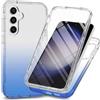 XINNI Cover per Samsung Galaxy A56, Protezione Schermo Integrata 360 Gradi Antiurto Custodia, Rugged Doppia Faccia Bumper Trasparente Full Guscio Fronte Retro Case, Blu