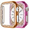 EIHAIHIS 2 Pezzi Custodia Protettive Doppia Fila di Diamanti per Apple Watch 40mm 44mm 42mm 46mm 41mm 45mm, Cava Lustro Antigraffio Sensibile Tocco Paraurti Protettivo PC Rigido per iWatch 11 10 9 8 7 6 5 4 SE