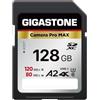 Gigastone [5 anni di recupero dati 0]GIGASTONE A2 Scheda Memoria SDXC 128 GB, 4K Camera Pro, Velocità 120 MB/s Fotocamera Canon Nikon Sony Panasonic, U3 UHS-I Classe 10 per 4K UHD Video, 1 Mini Custodia.