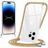 Yoedge Cover per iPhone 14 Pro Max con Cordino 6,7, Trasparente Custodia con Collana Tracolla Laccio Collo Corda, Sottile Protettiva Bumper Antiurto Anti-giallo Silicone Case, Colore