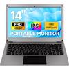 ELECROW Monitor portatile da 14 pollici con tastiera, Lapdock 1080P FHD IPS Display con batteria integrata, monitor esterno USB-C compatibile con Raspberry Pi, Smartphone, Mini PC, Mac, console di