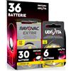 Udivita 36 Batterie per Apparecchi Acustici Misura 10 PR70 Gialle Zinco-Aria Phono Pulse Technology in 6 Blister da 6 Pile - 36 Batterie: 30 Rayovac + 6 Udivita