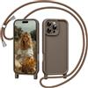 Coiwxmoi Cover per iPhone 11 Pro Max 6,5 con Cordino, Custodia con Laccio Collana Tracolla Regolabile Sottile Silicone Morbido TPU Bumper Antiurto Protettiva Case per iPhone 11 Pro Max, Cachi