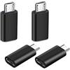 iJiZuo Adattatore Micro USB a USB C [4 Pezzi], Micro USB (Maschio) a USB C (Femmina) Adattatore Trasferimento Dati, per Galaxy S7/S7 Edge/S6/J7, LG G4, Hua Wei P10/ P9 Lite-Nero