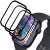 Beukei 3 Pezzi Vetro Temperato per Apple Watch Series 1/2/3 38mm, vetro temperato, Ultra HD, Senza Bolle, Anti-Graffio, Alta Trasparente, pellicola vetrata