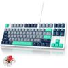 SOLIDEE tastiera da gioco meccanica al 80%,tastiera cablata compatta retroilluminata a LED RGB a 87 tasti con cavo USB,tastiera da con interruttore rosso lineare(87 Hammerhead Shark)