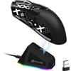 LexonElec ATTACK SHARK X11 Mouse da Gioco Wireless con Dock di Ricarica Magnetico RGB, Sensore PixArt PAW3311, Leggero 59g Mouse da Gioco Tri-Mode, Cablate/2.4G/BT, 22K DPI (Nero-B)