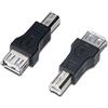 REY Connettore adattatore 2.0 da USB femmina di tipo A a USB maschio di tipo B, Nero