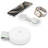 Twelve South Butterfly SE 2 in 1 Qi2 Caricabatterie da viaggio per iPhone, Airpods e Apple Watch Bianco