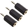 Keple Adattatore da 3,5 mm a 2,5 mm, 3,5 mm Femmina a 2,5 mm Maschio Adattatore jack stereo per cuffie, connettore cavo audio AUX per (adattatori da 3)