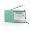 XHDATA D219 - Radio Portatile Retro, FM/AM/SW, Batteria Operata, Ideale per Casa, Campeggio, Escursionismo - Verde