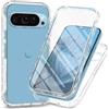 RonRun Cover Google Pixel 9/Pixel 9 Pro Transparent Case con Protezione per Schermo Incorporata, Trasparente AntiGraffio Antiurto Doppia Protettiva Custodia per Google Pixel 9/9 Pro - Transparent