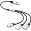 GELRHONR Cavo splitter USB Y, cavo di prolunga USB A maschio a 3 femmina per stampante/tastiera USB/unità flash/laptop/LED-0,3M (USB 1 to 3)