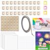 CYFUN DESIGN Kit di 60 adesivi a LED per circuiti luminosi, con nastro conduttivo e 3 fogli di strisce adesive in schiuma, per aggiungere luci a carte speciali (10 gialli, 10 arancioni, 10 rosa, 30 bianchi)