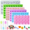 TAIXING 6 Pezzi Stampi in Silicone per Caramelle, Antiaderente Stampini per Orsetti Gommosi con 4 Contagocce, per Gelatina Biscotti Cioccolato