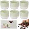 GOEDCH Set di 6 tazze da tè verde chiaro con gradiente, 150 ml, in ceramica, senza manico, tazze da caffè a doppia parete, tazze smaltate
