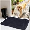 AUAUY Zerbino Trappola Sporco, 60 x 90cm Zerbino Asciugapassi per Interno, Tappeto Assorbi Acqua, Antiscivolo, Lavabile, per Cane, Ingresso, Porta e Corridoio, Casa e Ufficio (Grigio Scuro)