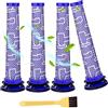 LAPONO Pre Filtro for Dyson 4 Pack,V8 V7 V6 Ricambi Aspirapolvere Pre-filtro Ricambio Lavabili con Spazzola Pulizia Accessori per Dyson DC58 DC59 DC61 DC62 DC74